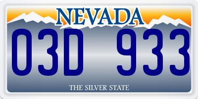 NV license plate 03D933