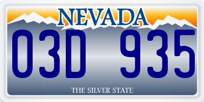 NV license plate 03D935