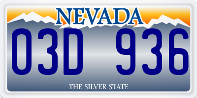 NV license plate 03D936