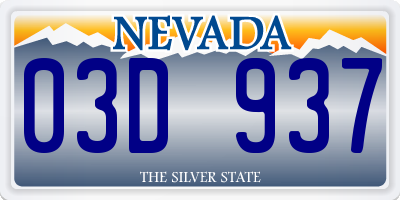 NV license plate 03D937