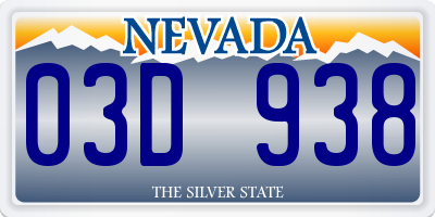 NV license plate 03D938