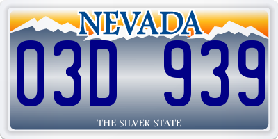 NV license plate 03D939