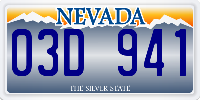 NV license plate 03D941