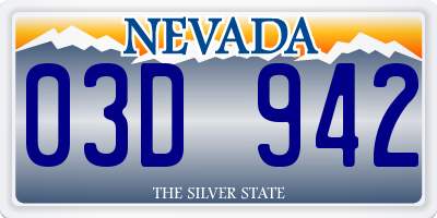 NV license plate 03D942