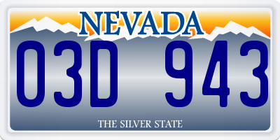 NV license plate 03D943