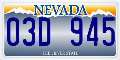 NV license plate 03D945