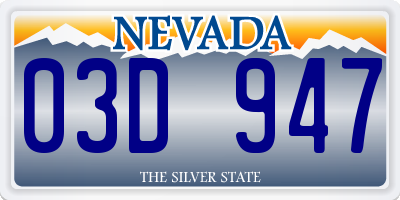 NV license plate 03D947