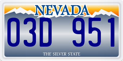 NV license plate 03D951