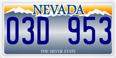 NV license plate 03D953