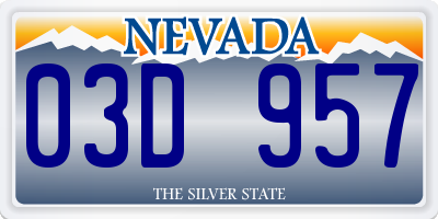 NV license plate 03D957