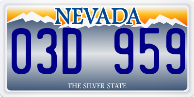 NV license plate 03D959