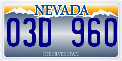 NV license plate 03D960