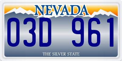 NV license plate 03D961