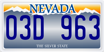 NV license plate 03D963