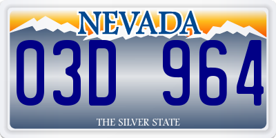 NV license plate 03D964