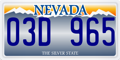 NV license plate 03D965