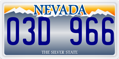 NV license plate 03D966