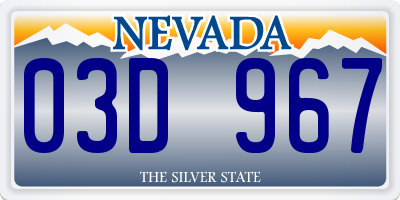 NV license plate 03D967