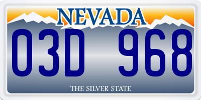 NV license plate 03D968