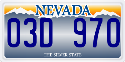 NV license plate 03D970