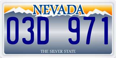 NV license plate 03D971