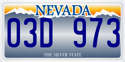 NV license plate 03D973