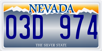 NV license plate 03D974