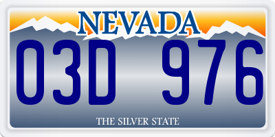 NV license plate 03D976