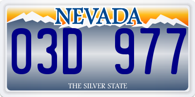 NV license plate 03D977