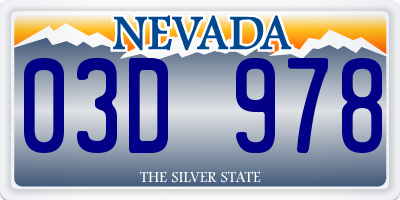 NV license plate 03D978