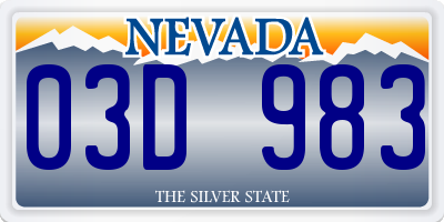 NV license plate 03D983