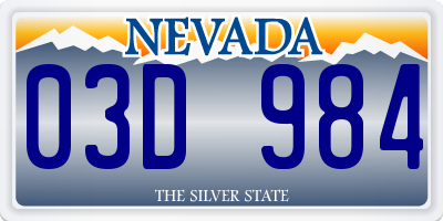 NV license plate 03D984