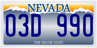 NV license plate 03D990