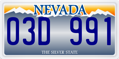 NV license plate 03D991