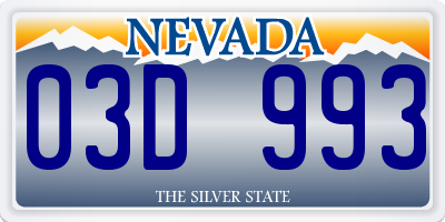 NV license plate 03D993