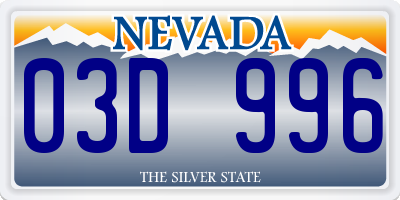 NV license plate 03D996