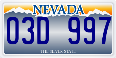 NV license plate 03D997