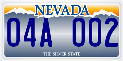 NV license plate 04A002