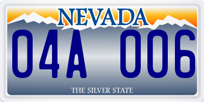 NV license plate 04A006