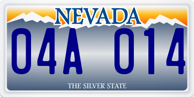 NV license plate 04A014