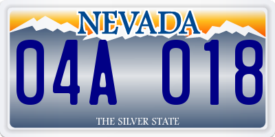 NV license plate 04A018
