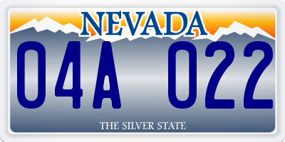 NV license plate 04A022