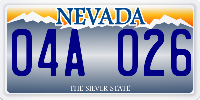 NV license plate 04A026