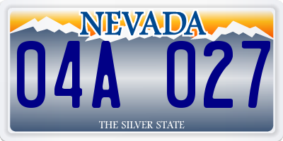 NV license plate 04A027
