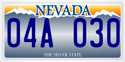 NV license plate 04A030