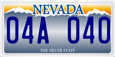 NV license plate 04A040