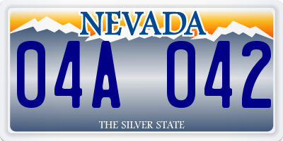 NV license plate 04A042