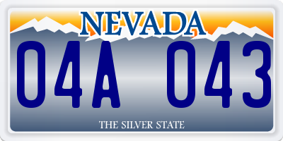 NV license plate 04A043