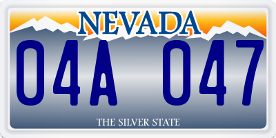 NV license plate 04A047