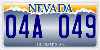 NV license plate 04A049